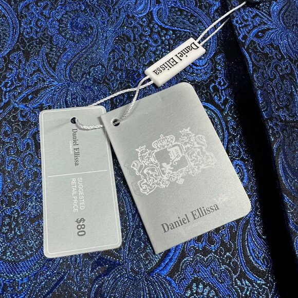 Daniel Ellissa Blue Black Metallic Paisley Vest Large MSRP $80.00 - Picture 2 of 7